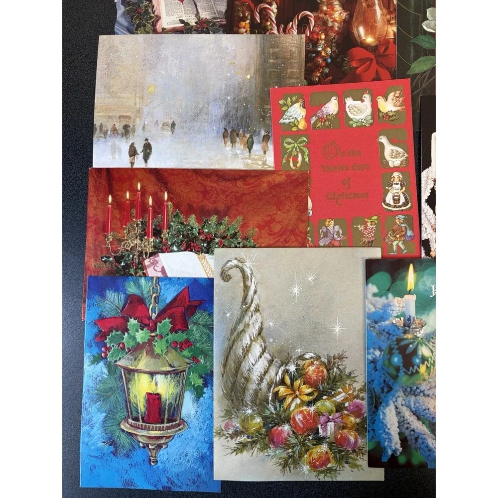 Vintage Christmas Cards Fronts ONLY Traditional Scrapbooking Decoupage Lot 50+